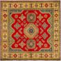 Bordered  Traditional Red Area rug Square Afghan Hand-knotted 272587
