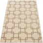 Moroccan  Transitional Ivory Area rug 5x8 Indian Hand-knotted 307827
