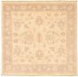 Bordered  Traditional Ivory Area rug Square Pakistani Hand-knotted 337905