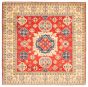 Bordered  Traditional Red Area rug Square Afghan Hand-knotted 348288