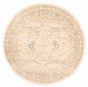Bordered  Traditional Ivory Area rug Round Indian Hand-knotted 356425