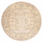 Bordered  Traditional Ivory Area rug Round Indian Hand-knotted 356464