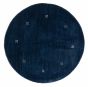 Gabbeh  Tribal Blue Area rug Round Indian Flat-Weave 376123