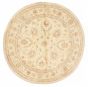 Bordered  Traditional Ivory Area rug Round Pakistani Hand-knotted 376162
