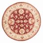 Bordered  Traditional Red Area rug Round Afghan Hand-knotted 379403