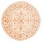 Bordered  Traditional Ivory Area rug Round Afghan Hand-knotted 379417