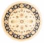 Bordered  Traditional Ivory Area rug Round Pakistani Hand-knotted 380014