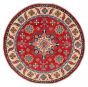 Bordered  Transitional Red Area rug Round Afghan Hand-knotted 392680