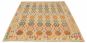 Bordered  Geometric Ivory Area rug 6x9 Turkish Flat-weave 316346