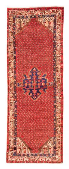 Bordered  Tribal Red Runner rug 10-ft-runner Persian Hand-knotted 385656