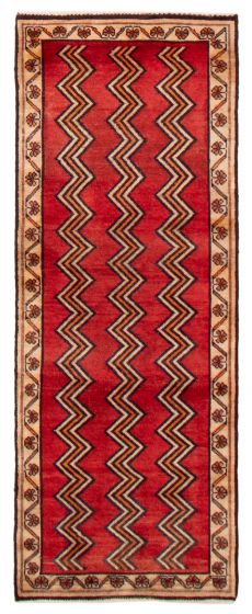 Bordered  Tribal Red Runner rug 7-ft-runner Turkish Hand-knotted 389599