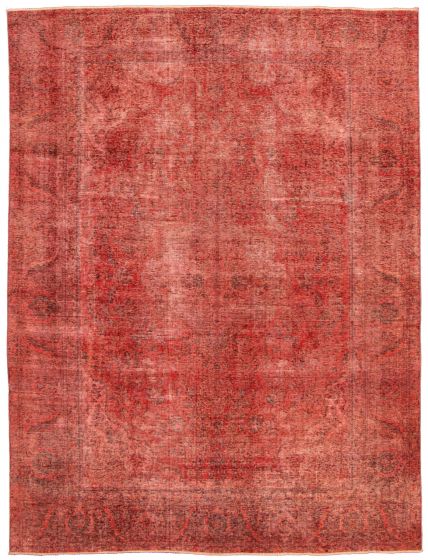 Bordered  Transitional Red Area rug 9x12 Turkish Hand-knotted 331333