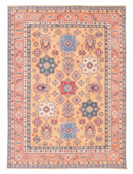 Bordered  Geometric Green Area rug 9x12 Afghan Hand-knotted 381738