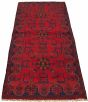 Bordered  Tribal Red Runner rug 6-ft-runner Afghan Hand-knotted 330306