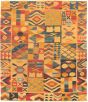 Casual  Transitional Brown Area rug 8x10 Turkish Flat-weave 335820