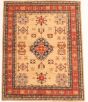 Bordered  Traditional Ivory Area rug 4x6 Afghan Hand-knotted 348114