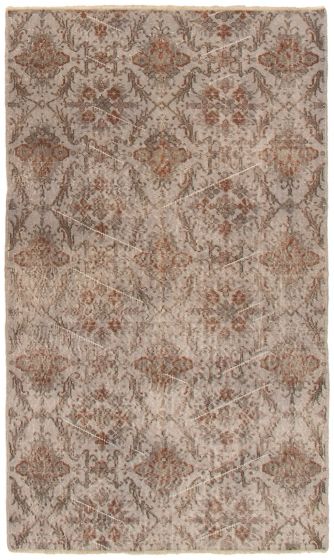 Overdyed  Transitional Grey Area rug 4x6 Turkish Hand-knotted 361216