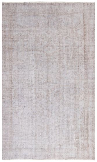 Bordered  Traditional Ivory Area rug 5x8 Turkish Hand-knotted 362357