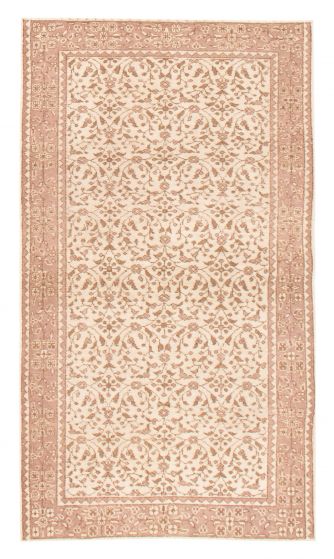 Transitional  Vintage Ivory Area rug 4x6 Turkish Hand-knotted 367687