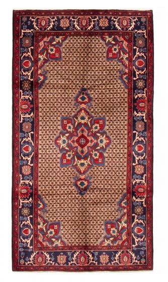 Bordered  Traditional Ivory Area rug Unique Persian Hand-knotted 383894