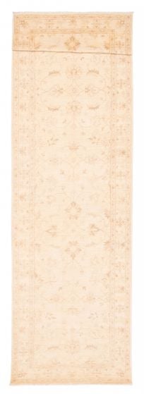 Bordered  Traditional Ivory Runner rug 29-ft-runner Pakistani Hand-knotted 378939