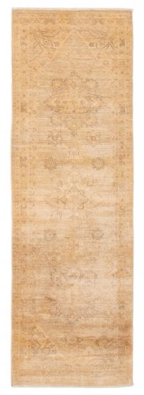 Traditional  Transitional Yellow Runner rug 8-ft-runner Afghan Hand-knotted 391662