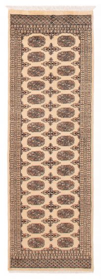 Traditional Ivory Runner rug 8-ft-runner Pakistani Hand-knotted 392065