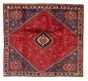 Bordered  Tribal Red Area rug Square Persian Hand-knotted 383963
