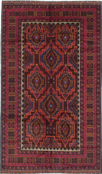 Traditional Red Area rug 6x9 Afghan Hand-knotted 212240
