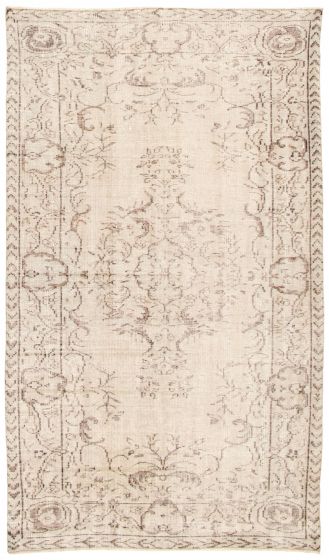 Bordered  Vintage Grey Area rug 5x8 Turkish Hand-knotted 326943