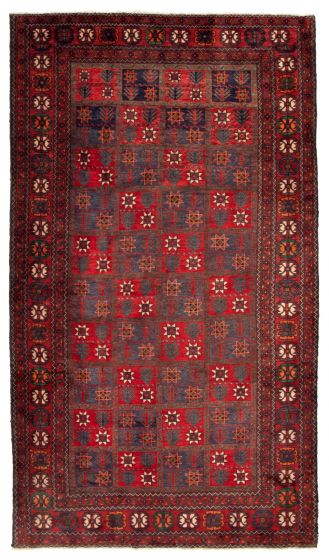 Bordered  Tribal Red Area rug 6x9 Turkish Hand-knotted 333560