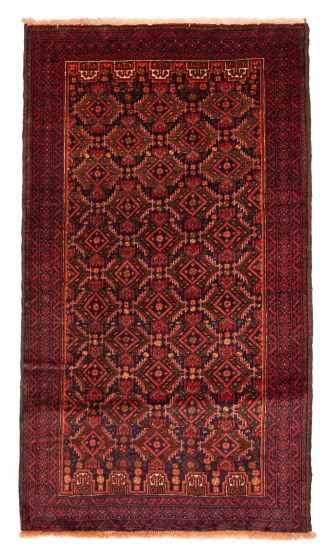 Bordered  Traditional Blue Area rug 3x5 Afghan Hand-knotted 379300