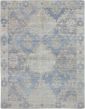 Bordered  Transitional Grey Area rug 6x9 Indian Hand-knotted 271720