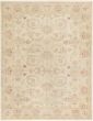 Bordered  Traditional Ivory Area rug 6x9 Turkish Hand-knotted 280856