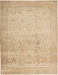 Bordered  Floral Ivory Area rug 10x14 Turkish Hand-knotted 281360