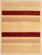 Stripes  Transitional Ivory Area rug 8x10 Afghan Hand-knotted 294172