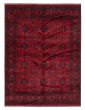 Bordered  Tribal Red Area rug 5x8 Afghan Hand-knotted 325880
