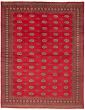 Bordered  Tribal Red Area rug 9x12 Pakistani Hand-knotted 328640