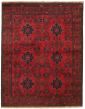 Bordered  Tribal Red Area rug 4x6 Afghan Hand-knotted 328894