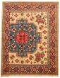 Bordered  Traditional Ivory Area rug Square Afghan Hand-knotted 330084