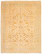 Bordered  Traditional Ivory Area rug 6x9 Pakistani Hand-knotted 330738