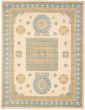 Bordered  Traditional Ivory Area rug 9x12 Pakistani Hand-knotted 338865