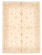 Bordered  Traditional Ivory Area rug 5x8 Afghan Hand-knotted 346513