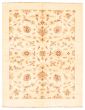 Bordered  Traditional Ivory Area rug 5x8 Afghan Hand-knotted 346644