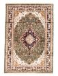 Bordered  Traditional Green Area rug 3x5 Indian Hand-knotted 348841