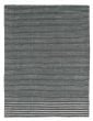 Carved  Stripes Grey Area rug 4x6 Indian Hand Loomed 350640