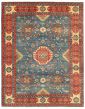 Bordered  Traditional Blue Area rug 9x12 Afghan Hand-knotted 350974