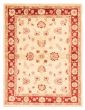 Bordered  Traditional Ivory Area rug 4x6 Afghan Hand-knotted 362635