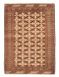 Bordered  Traditional Brown Area rug 3x5 Pakistani Hand-knotted 370289