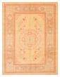Bordered  Traditional Ivory Area rug 6x9 Nepal Hand-knotted 374651